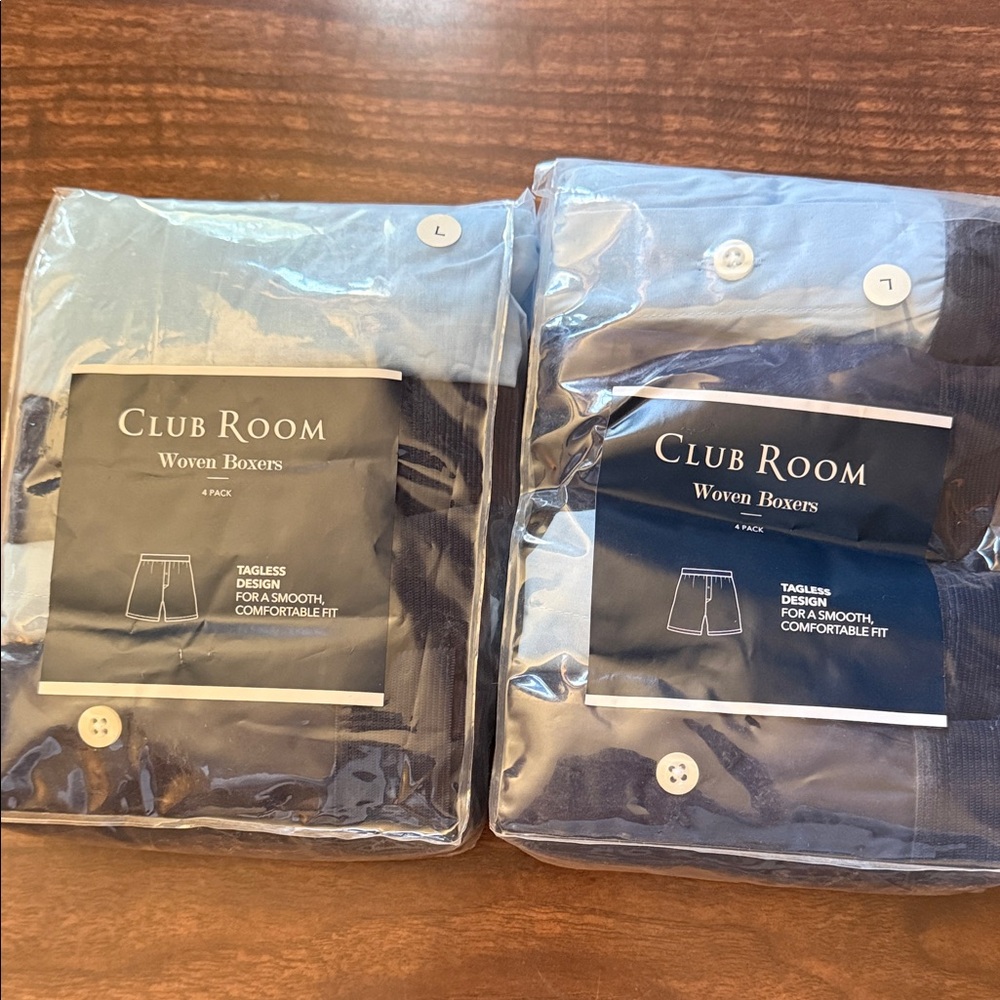 Club Room Light Blue and Navy Woven Boxers - Pack of 2